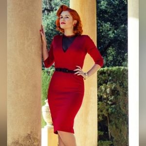 Deadly Dames Red Misfit dress large wiggle
